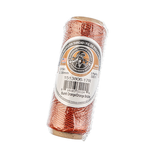Burnt Thread Waxed Polyester Thread Spool 3ply - 500ft - 0.38mm - Burnt Orange ...