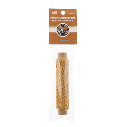 Waxed Polyester Thread Bobbin 3 Ply - 75ft - 0.38mm  -  Natural