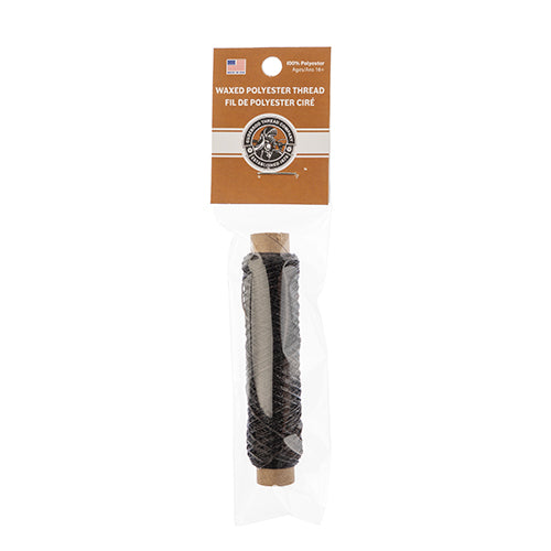 Waxed Polyester Thread Bobbin 3 Ply - 75ft - 0.38mm - Dark Brown ...