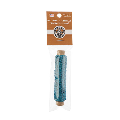 Waxed Polyester Thread Bobbin 3 Ply - 75ft - 0.38mm  - Turquoise