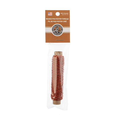 Waxed Polyester Thread Bobbin 3 Ply - 75ft - 0.38mm  - Burnt Orange