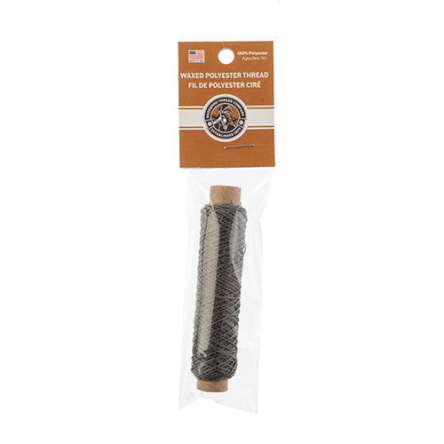 Waxed Polyester Thread Bobbin 3 Ply - 75ft - 0.38mm  -  Grey