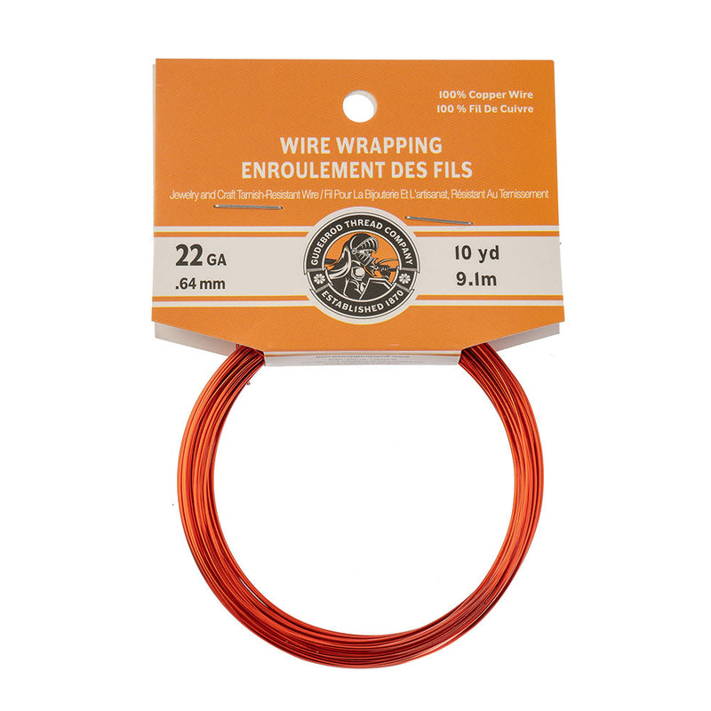 Colored Copper Wire Wrapping Tarnish Resistant - Orange