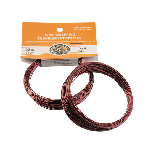Colored Copper Wire Wrapping Tarnish Resistant - Burgundy