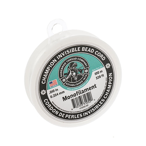 Champion Invisible Bead Cord Monofilament - .010 (0.254mm) diameter 100m (328ft)