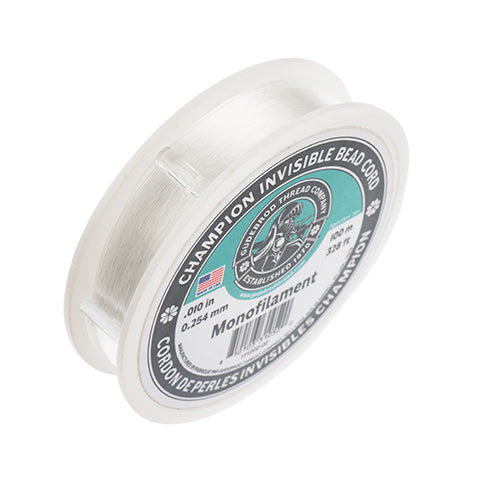 Champion Invisible Bead Cord Monofilament - .010 (0.254mm) diameter 100m (328ft)
